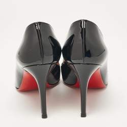 Pre Owned Christian Louboutin Black Patent Leather Pigalle Pumps Size 38.5