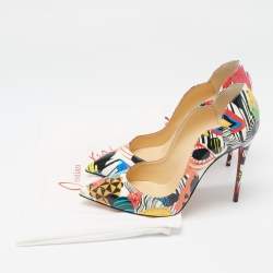 Christian Louboutin Multicolor Printed Patent Leather Hot Chick Pumps Size 39