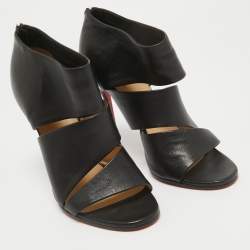Pre Owned Christian Louboutin Black Leather Cachottiere Sandals Size 36 