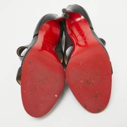 Pre Owned Christian Louboutin Black Leather Cachottiere Sandals Size 36 