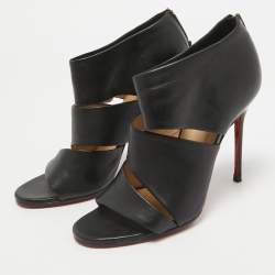 Pre Owned Christian Louboutin Black Leather Cachottiere Sandals Size 36 