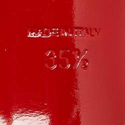 Pre Owned Christian Louboutin Beige Woven Satin and Fabric Ankle Tie Pumps Size 35.5