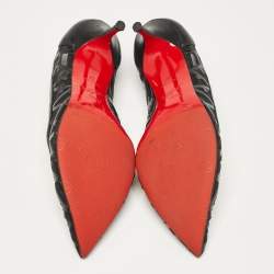 Pre Owned Christian Louboutin Black Patent Leather and Mesh Tititata Pumps Size 37