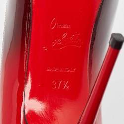 Pre Owned Christian Louboutin Black/Red Degrade Patent Leather Decollete Pumps Size 37.5