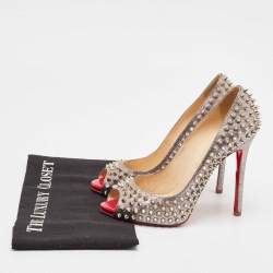 Christian Louboutin Multicolor Glitter Flo Spikes Pumps Size 38