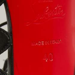Pre Owned Christian Louboutin Black Leather Aqueduchesse Gladiator Sandals Size 40