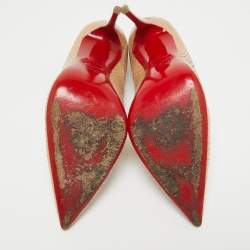 مملوكة مسبقًا Christian Louboutin Beige Snakeskin Leather So Kate Pumps Size 41