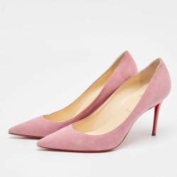 Christian Louboutin Pink Suede Pigalle Pointed Toe Pumps Size 39.5