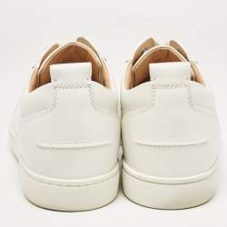 Christian Louboutin White Leather Louis Junior Low Top Sneakers Size 40.5