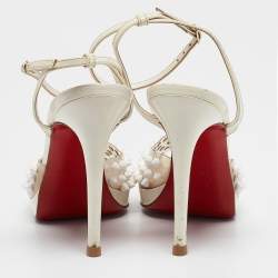 Christian Louboutin Transparent/Cream Patent and PVC St Jeanette Pumps Size 36