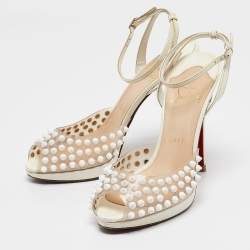 Christian Louboutin Transparent/Cream Patent and PVC St Jeanette Pumps Size 36