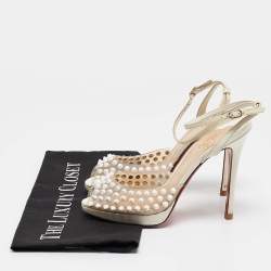 Christian Louboutin Transparent/Cream Patent and PVC St Jeanette Pumps Size 36