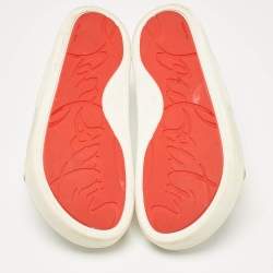 Christian Louboutin Silver Leather Beau Flat Slides Size 39.5
