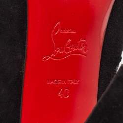 Pre Owned Christian Louboutin Black Suede Ankle Length Boots Size 40