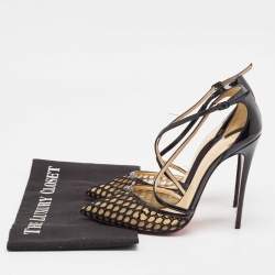 Christian Louboutin Black Mesh and Patent Blake 120 Pumps Size 37.5