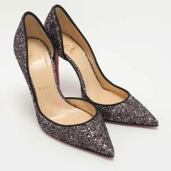 Pre Owned Christian Louboutin Multicolor Glitter Iriza D'orsay Pumps Size 38.5