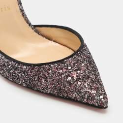 Pre Owned Christian Louboutin Multicolor Glitter Iriza D'orsay Pumps Size 38.5