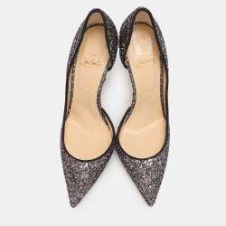 Pre Owned Christian Louboutin Multicolor Glitter Iriza D'orsay Pumps Size 38.5