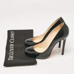 Christian Louboutin Black Patent Leather New Simple Pumps Size 37