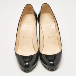 Christian Louboutin Black Patent Leather New Simple Pumps Size 37