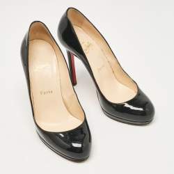 Christian Louboutin Black Patent Leather New Simple Pumps Size 37