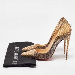 Christian Louboutin Beige/Brown Python So Kate Pumps Size 40