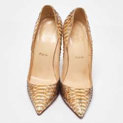 Christian Louboutin Beige/Brown Python So Kate Pumps Size 40