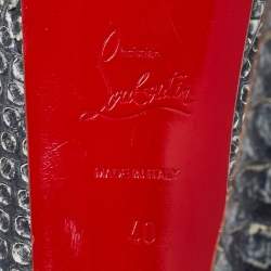 Christian Louboutin Grey Python Lady Peep Platform Pumps Size 40