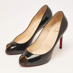 Christian Louboutin Black Patent Leather Flo Pumps Size 40