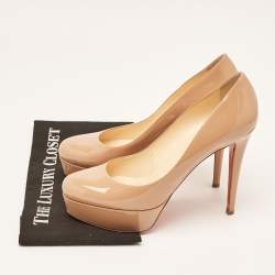 Christian Louboutin Beige Patent Leather Bianca Pumps Size 40.5