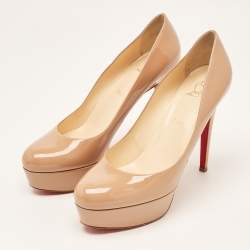 Christian Louboutin Beige Patent Leather Bianca Pumps Size 40.5