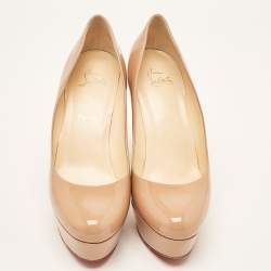 Christian Louboutin Beige Patent Leather Bianca Pumps Size 40.5