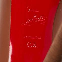 Pre Owned Christian Louboutin Brown Leather Peep Toe Platform Pumps Size 40.5