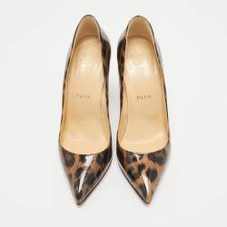 Christian Louboutin Brown Patent Leather Pigalle Pumps Size 38