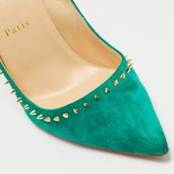 Christian Louboutin Green Suede Anjalina Pumps Size 38