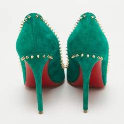 Christian Louboutin Green Suede Anjalina Pumps Size 38