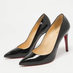 Christian Louboutin Black Patent Leather Pigalle Pumps Size 38.5