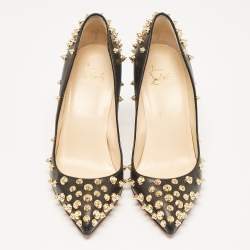 Pre Owned حذاء كعب عالي كريستيان لوبوتان ايمانتاكلو جلد أسود مقاس 37