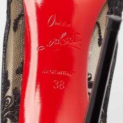 Christian Louboutin Black Patent and Follies Lace Pumps Size 38