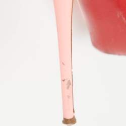 Christian Louboutin Rose Pink Patent Leather Very Prive Peep Toe Platform Pumps Size 38