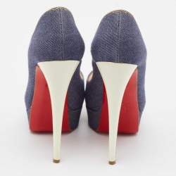 Christian Louboutin Blue Denim Lady Peep Pumps Size 36.5