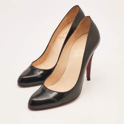 Christian Louboutin Black Patent Leather Decollete Pumps Size 37
