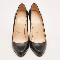 Christian Louboutin Black Patent Leather Decollete Pumps Size 37