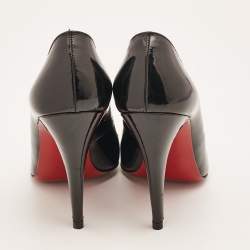 Christian Louboutin Black Patent Leather Decollete Pumps Size 37