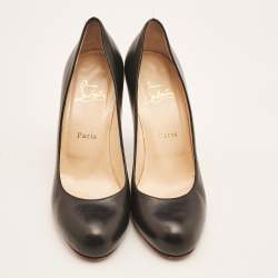 Christian Louboutin Black Leather Simple Pumps Size 38.5