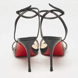 Christian Louboutin Black Leather Loubigirl Ankle Strap Sandals Size 41