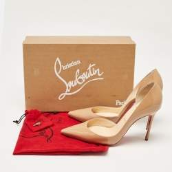 مملوكة مسبقًا حذاء كعب عالي كريستيان لوبوتان ايريزا جلد لامع أسود مقاس 37.5