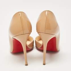 مملوكة مسبقًا حذاء كعب عالي كريستيان لوبوتان ايريزا جلد لامع أسود مقاس 37.5