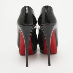 Christian Louboutin Black Patent Leather Lady Peep Peep Toe Pumps Size 37.5