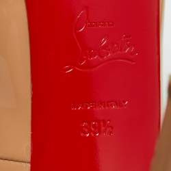 Pre Owned Christian Louboutin Beige Patent Leather Lady Peep Peep Toe Pumps Size 39.5